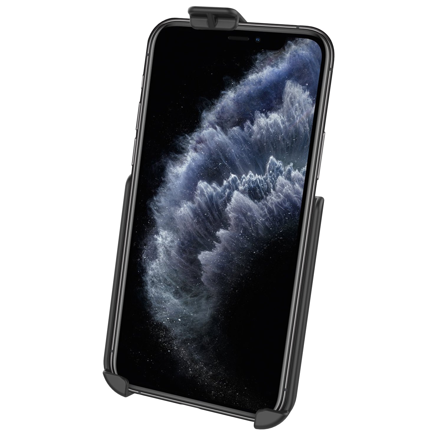 RAM-HOL-AP29U cradle shown with a compatible phone; phone not included