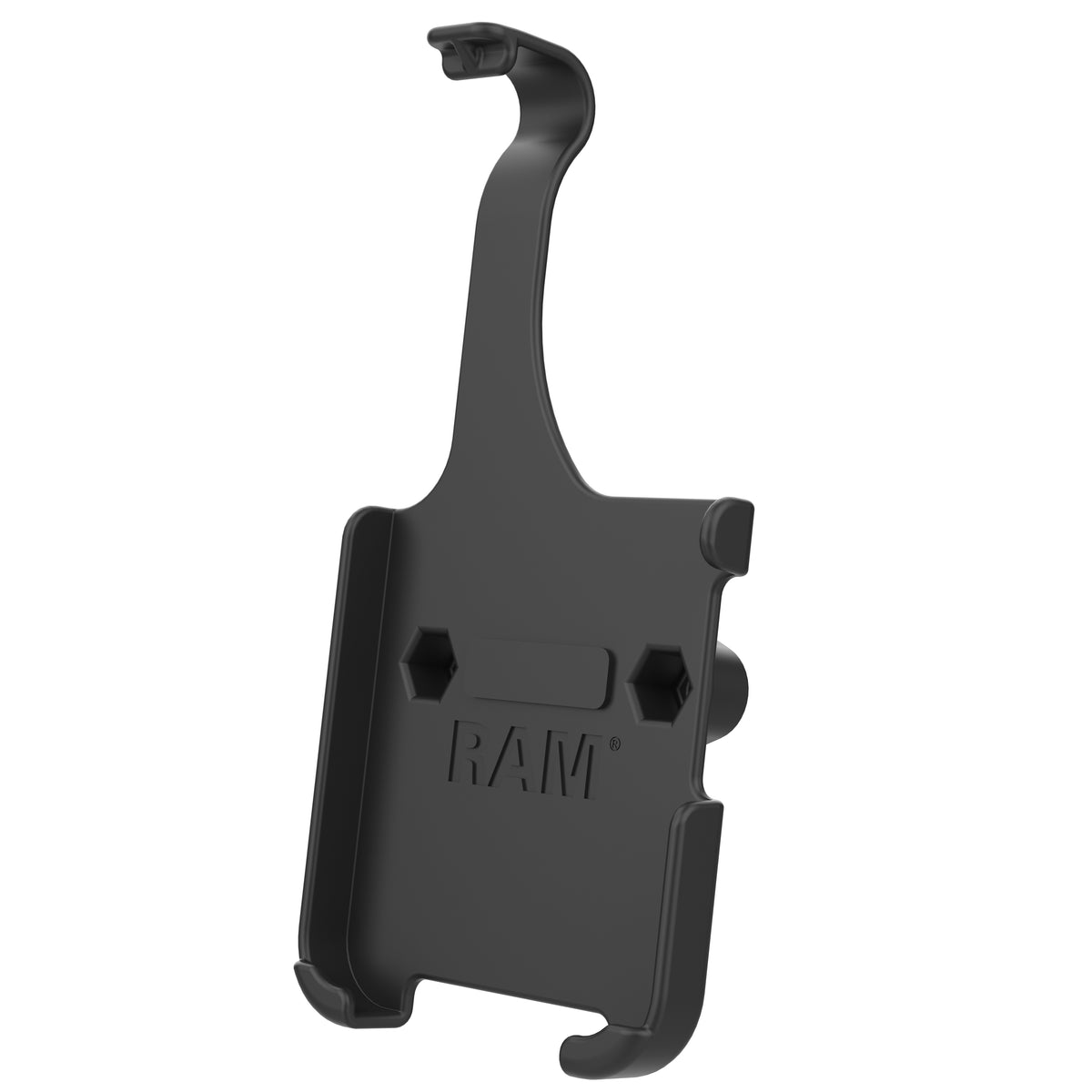 RAM-HOL-AP38-1U empty iPhone 15 Pro form-fit cradle, front view