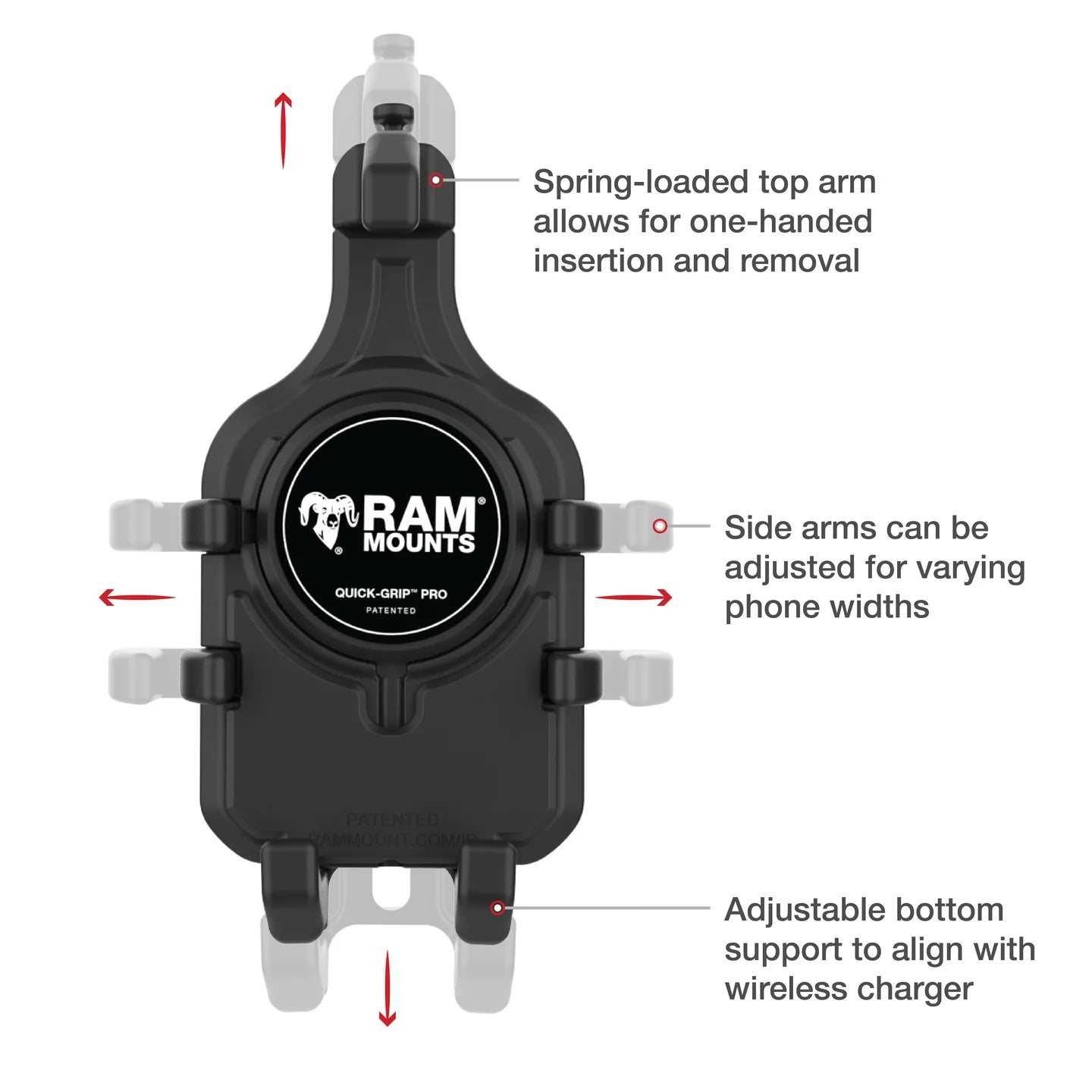 RAM Quick-Grip Pro Phone Holder with Ball (RAM-HOL-PD5BU)