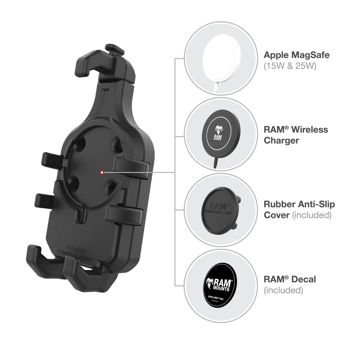 RAM Quick-Grip Pro Phone Holder with Ball (RAM-HOL-PD5BU)