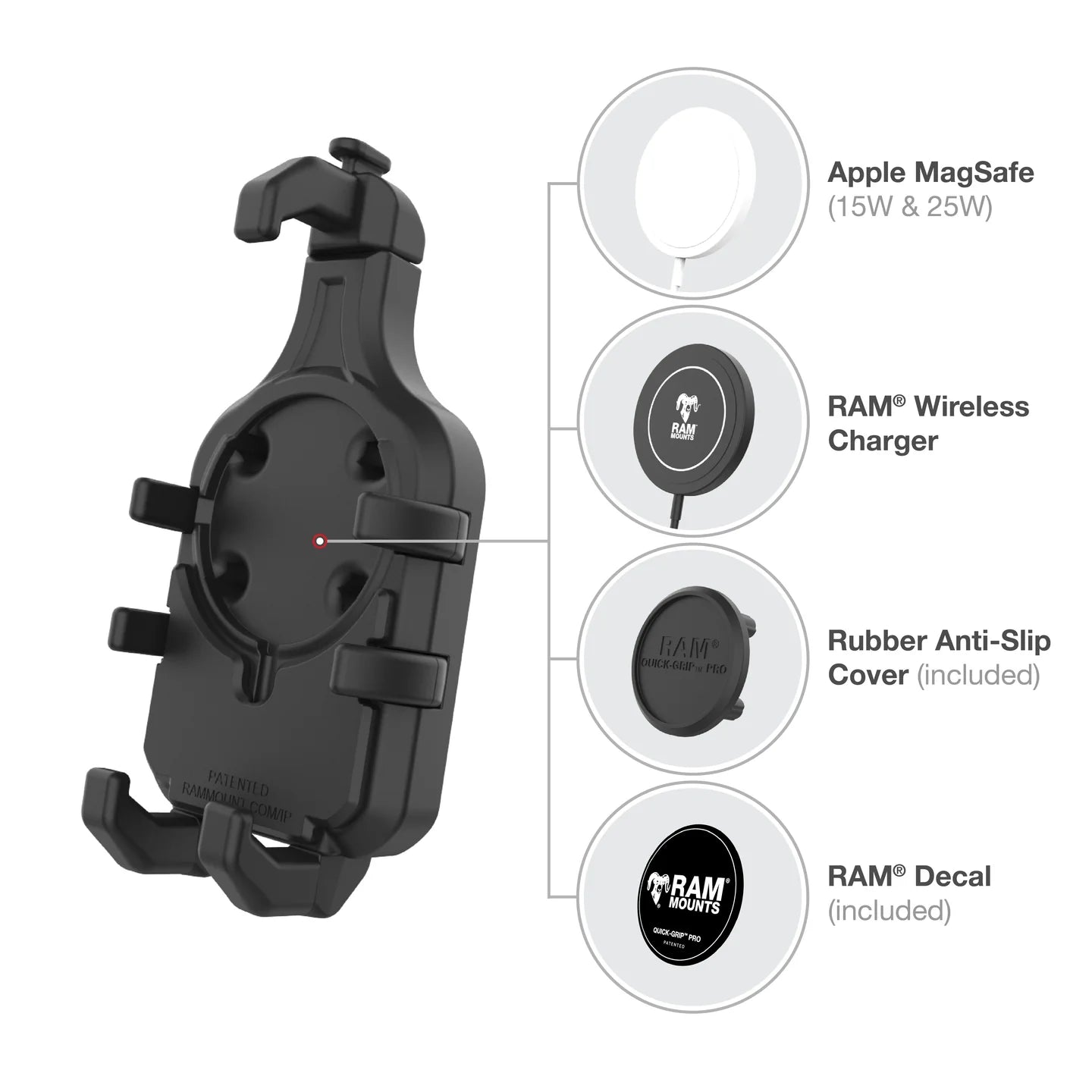 RAM Quick-Grip Pro Phone Holder with Ball (RAM-HOL-PD5BU)