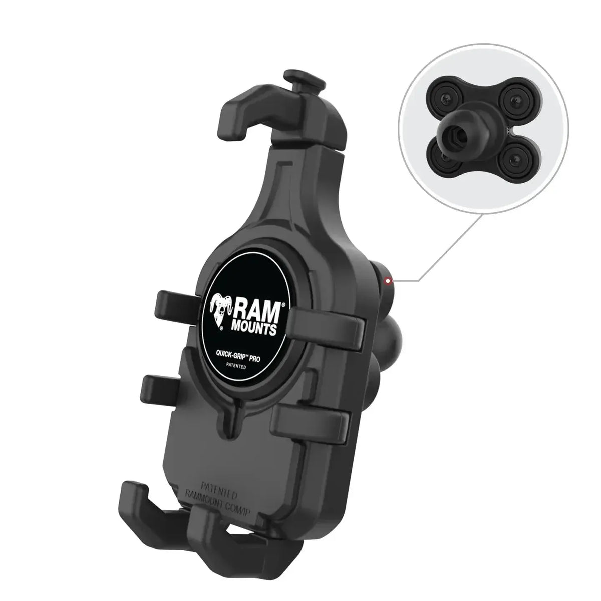 RAM Quick-Grip Pro Phone Holder with Ball &amp; Vibration Damper (RAM-HOL-PD5BVU)