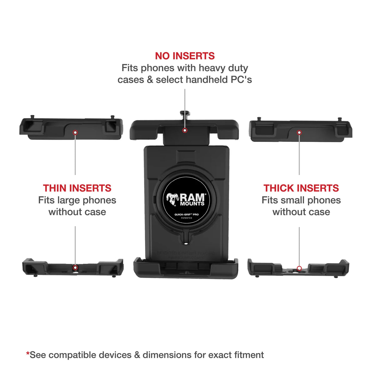 RAM Quick-Grip Pro XL Phone Holder with Ball (RAM-HOL-PD7BU)