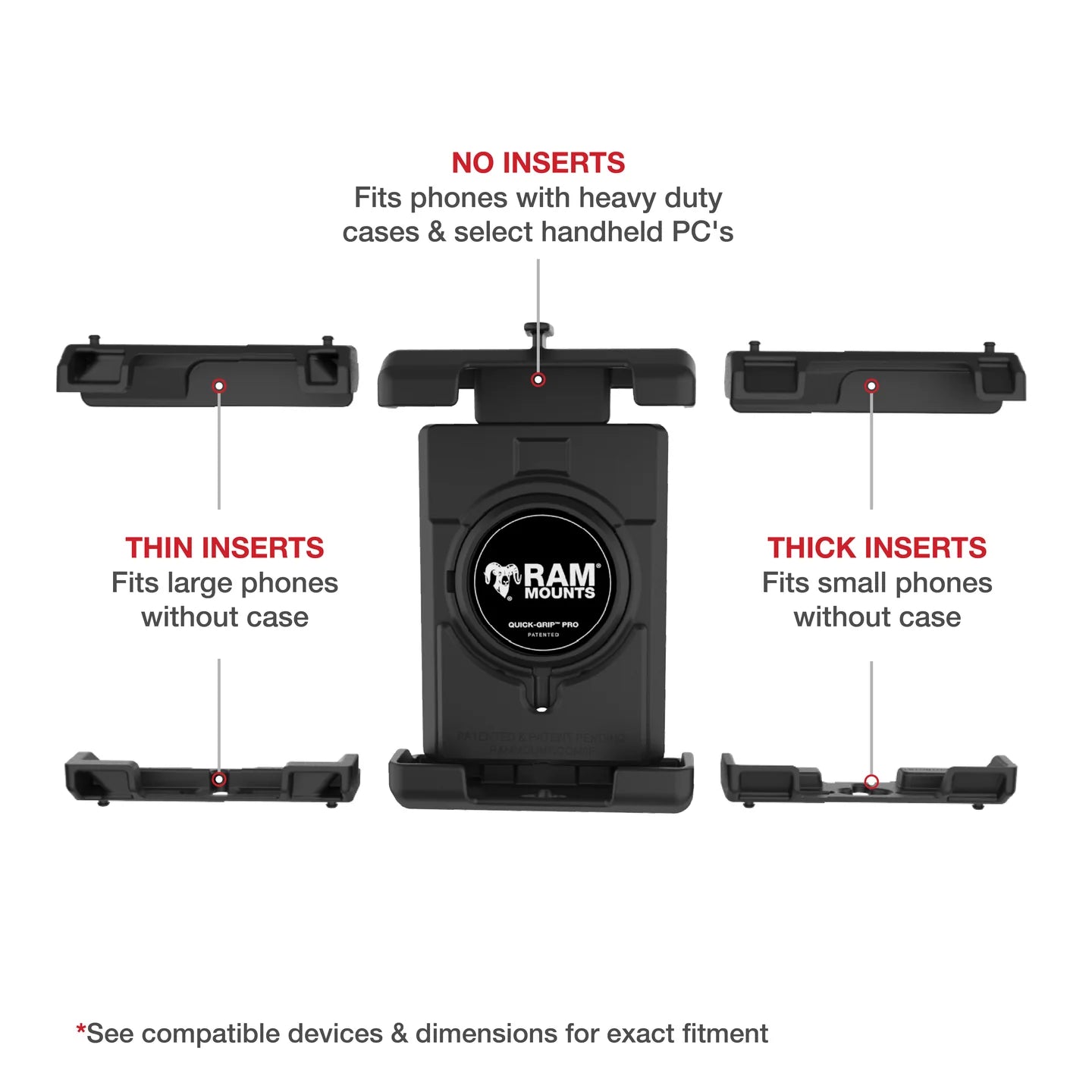 RAM Quick-Grip Pro XL Phone Holder with Ball (RAM-HOL-PD7BU)