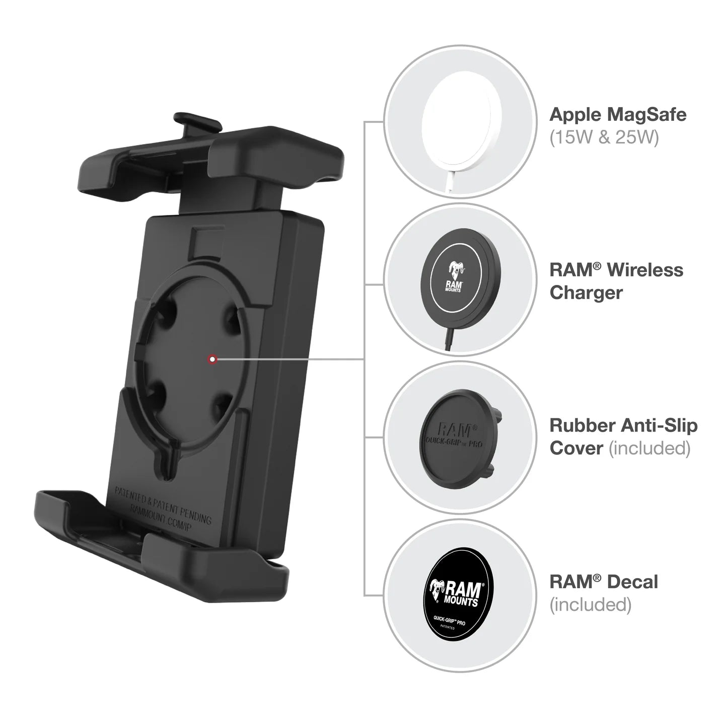 RAM Quick-Grip Pro XL Phone Holder with Ball (RAM-HOL-PD7BU)