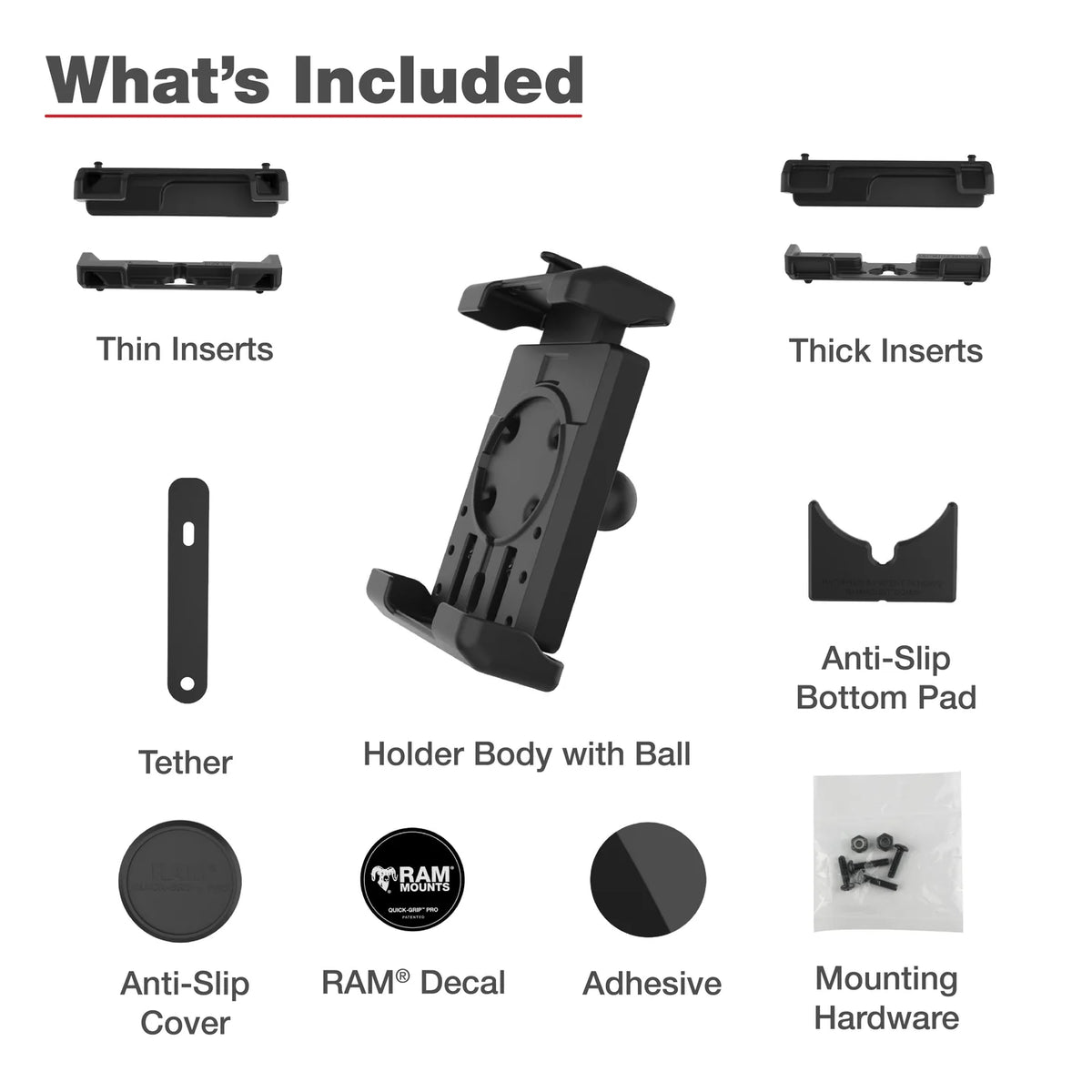 RAM Quick-Grip Pro XL Phone Holder with Ball (RAM-HOL-PD7BU)