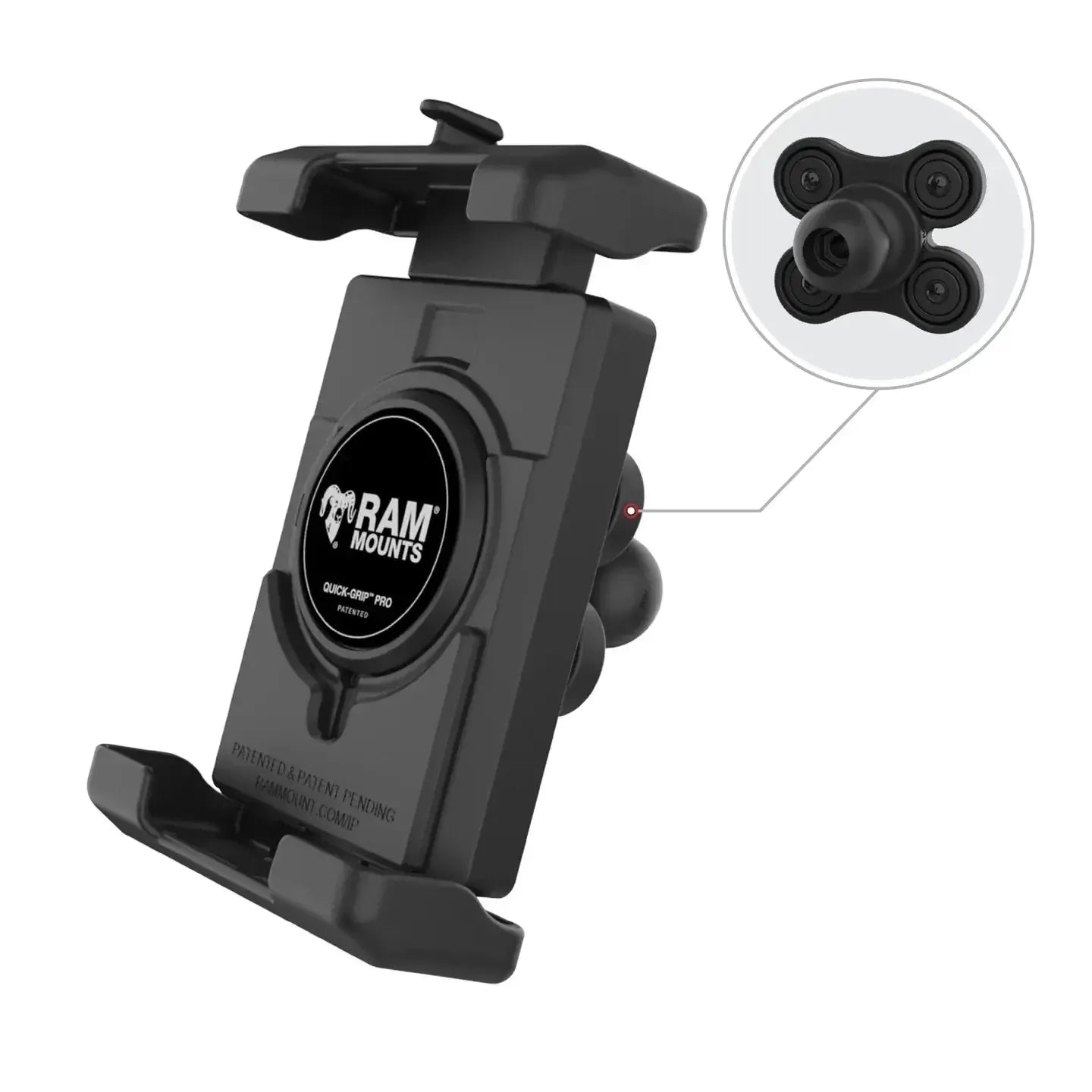 RAM Quick-Grip Pro XL Phone Holder w Ball & Vibration Damper (RAM-HOL-PD7BVU)