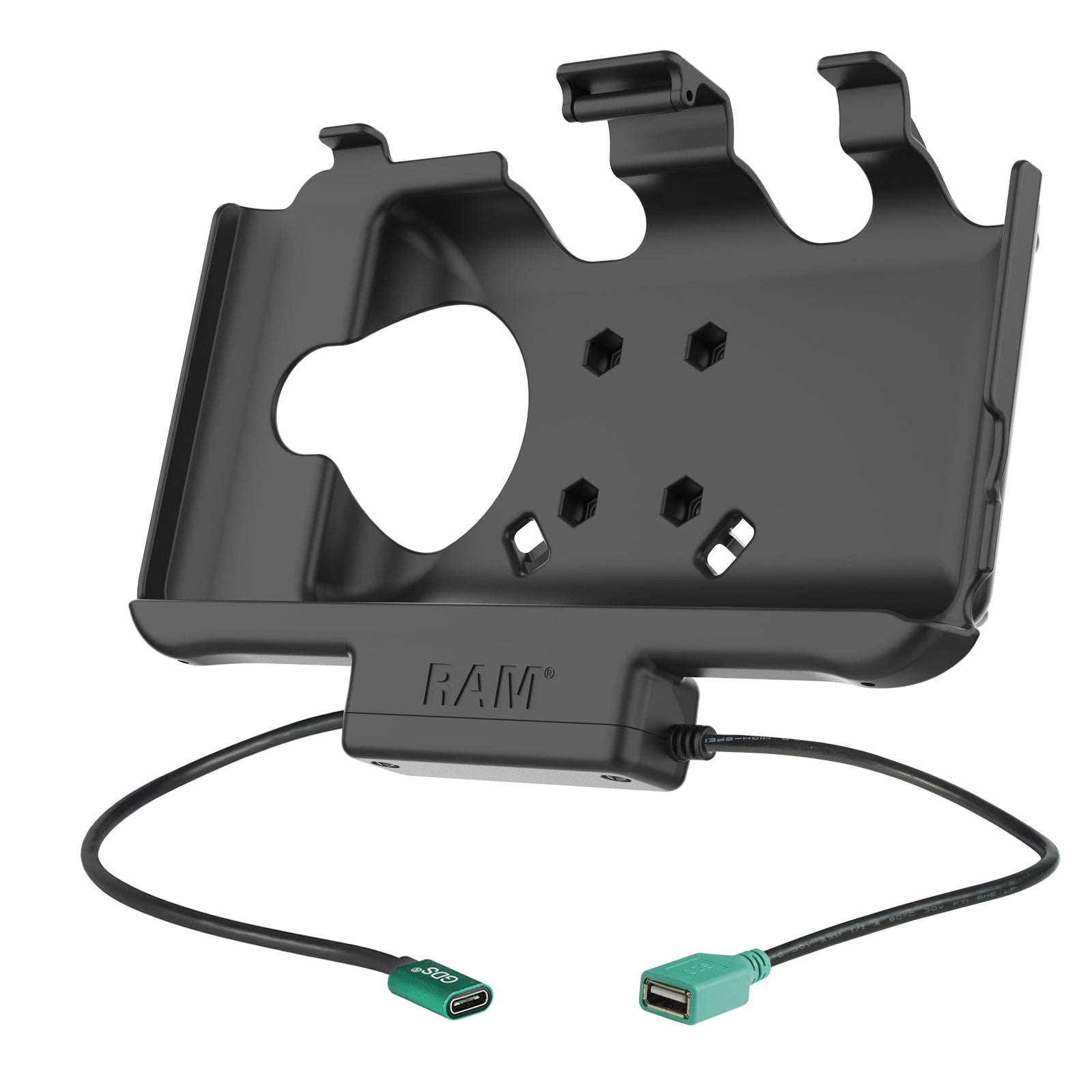 RAM-HOL-SAM60CP-1AU empty dock with usb-c and usb-a cable connectors visible