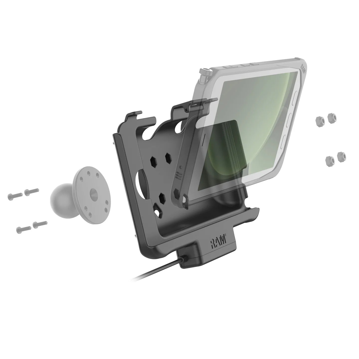 RAM USB-C Powered Dock for Tab Active5 & 3 with Hardwire Charger (RAM-HOL-SAM60CP-V7CU)