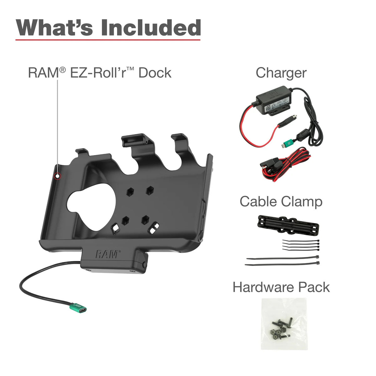 RAM USB-C Powered Dock for Tab Active5 &amp; 3 with Hardwire Charger (RAM-HOL-SAM60CP-V7CU)