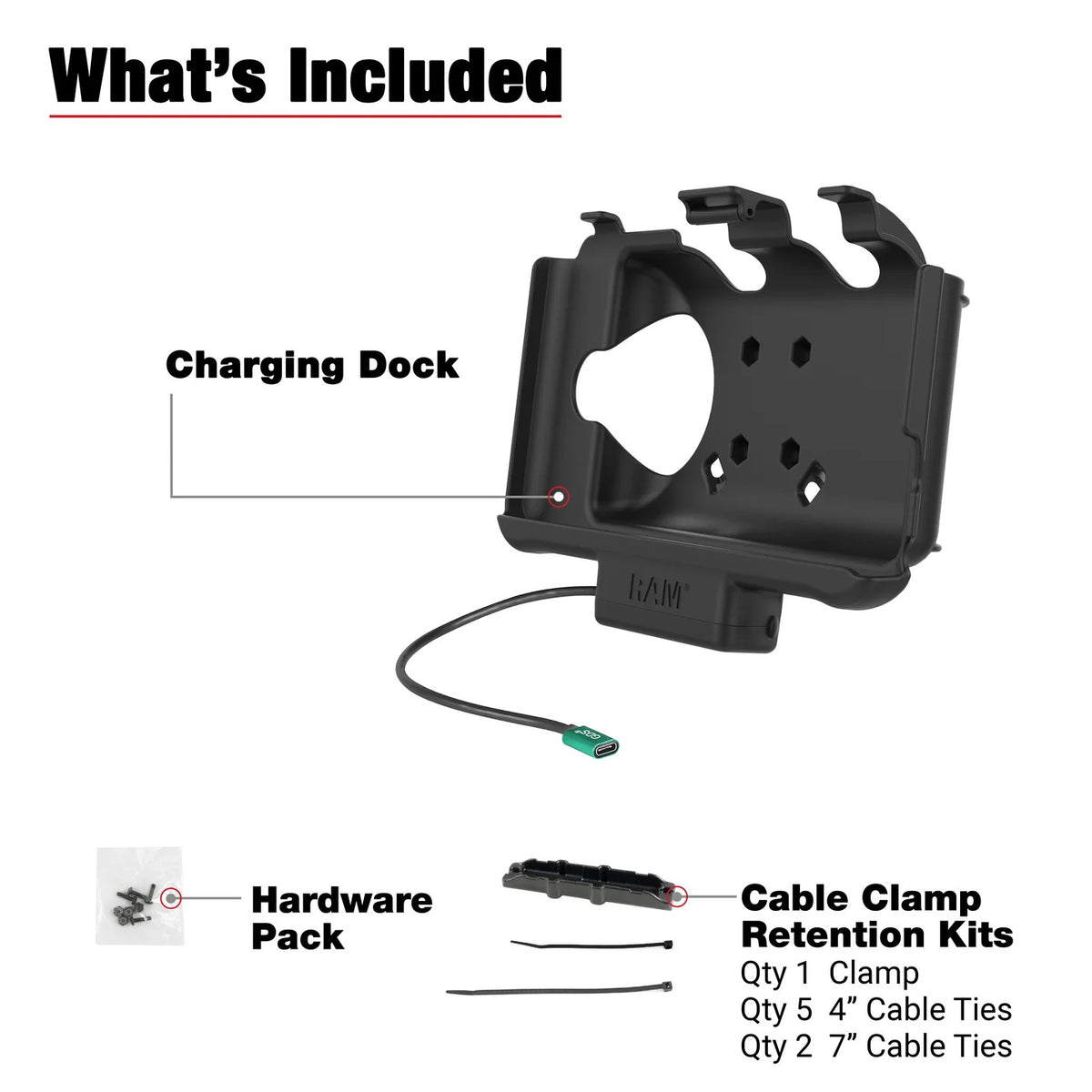 RAM USB-C Powered Cradle for Samsung Tab Active5, 2 &amp; 3 (RAM-HOL-SAM60CPU)