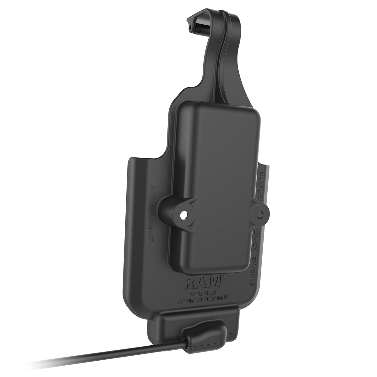 RAM-HOL-SAM84CP-1U rear two-hole mounting interface and cable exit