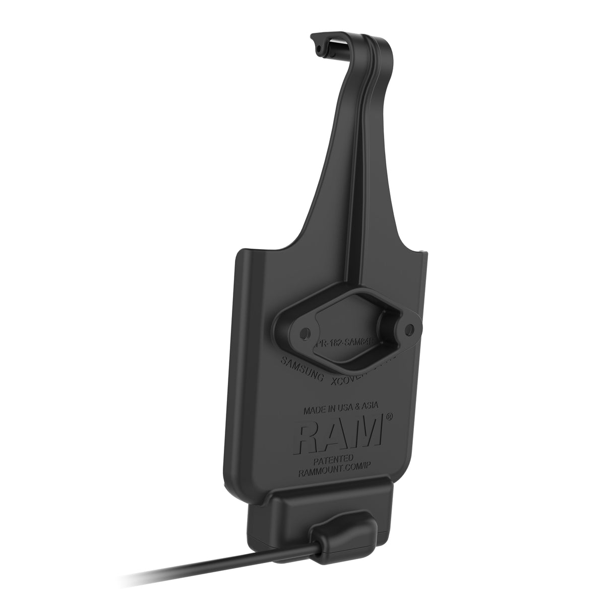 RAM-HOL-SAM84PU powered dock rear mounting holes and cable exit