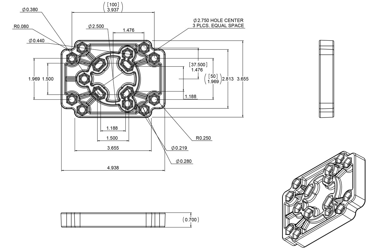 RAM Adapt-To-RAM Plastic Adapter VESA Holes (RAP-356U)