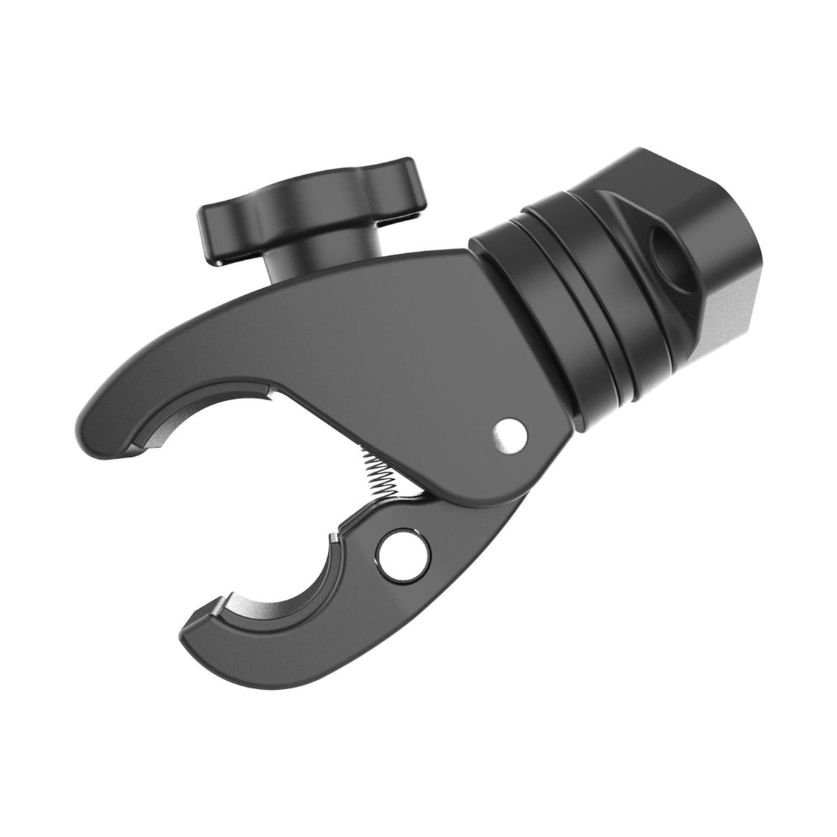 Side view of RAM RAP-400-1RU Tough-Claw small clamp and rotating holder adapter