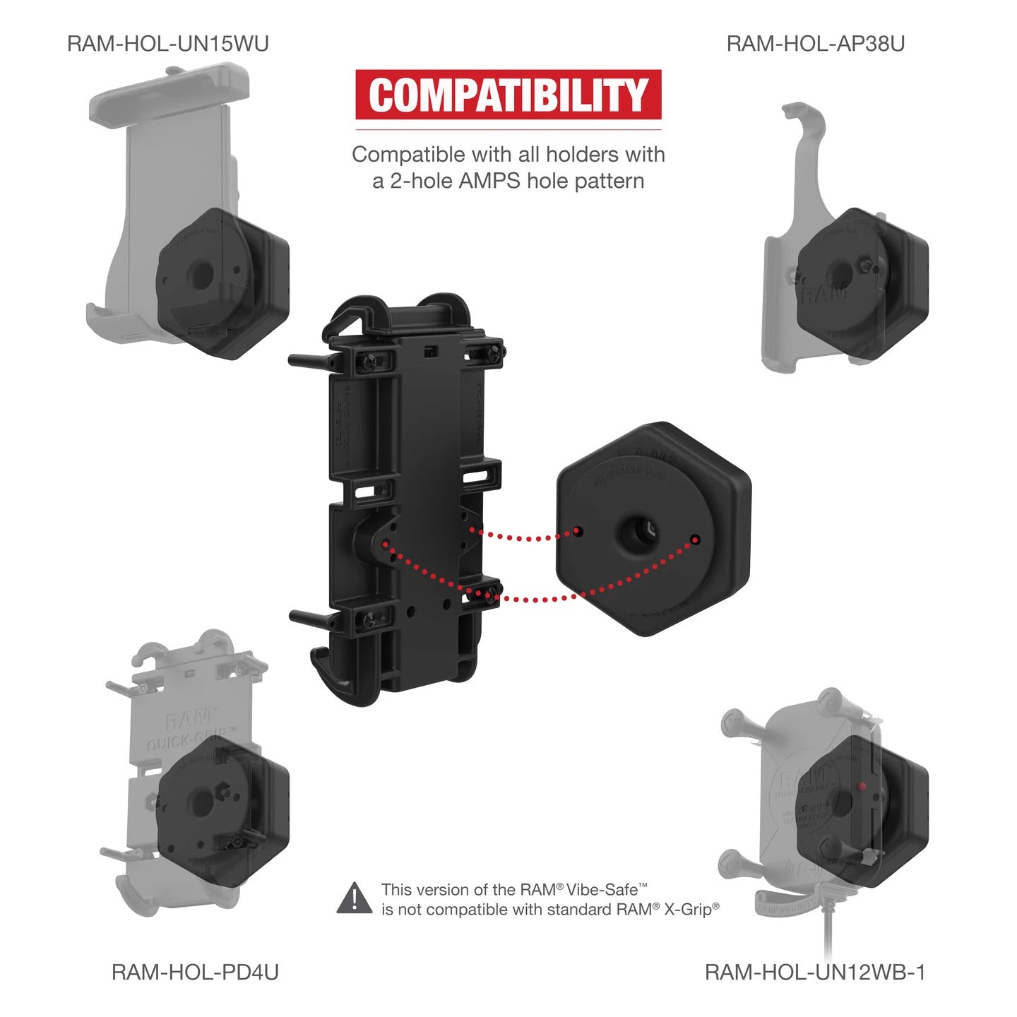 RAM Tough-Claw Small Clamp with Vibe-Safe Adapter (RAP-400-462NPT)