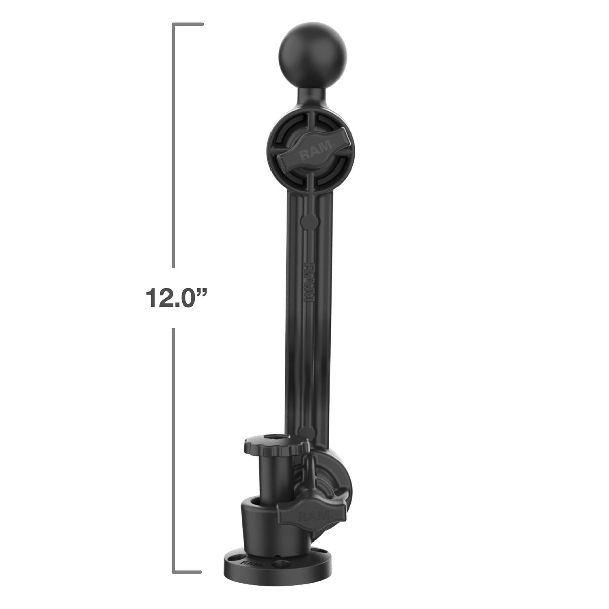 RAM 12" Composite Drill-Down Ratchet Arm with C Size Ball (RAP-411D-114-PA-BGU)