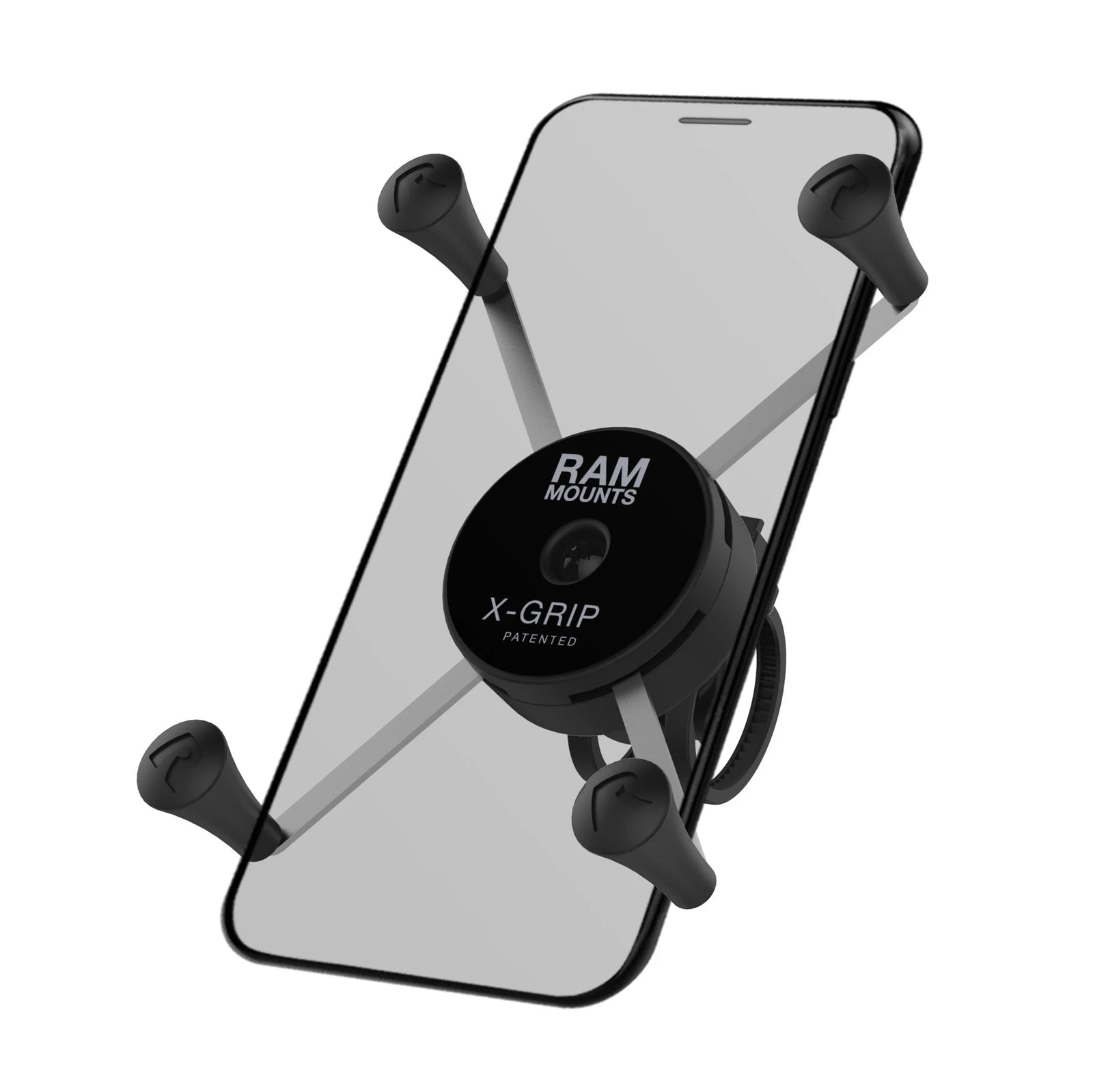 RAM zip-tie X-Grip bicycle mount with example phone; phone not included (RAP-460Z-UN10U)