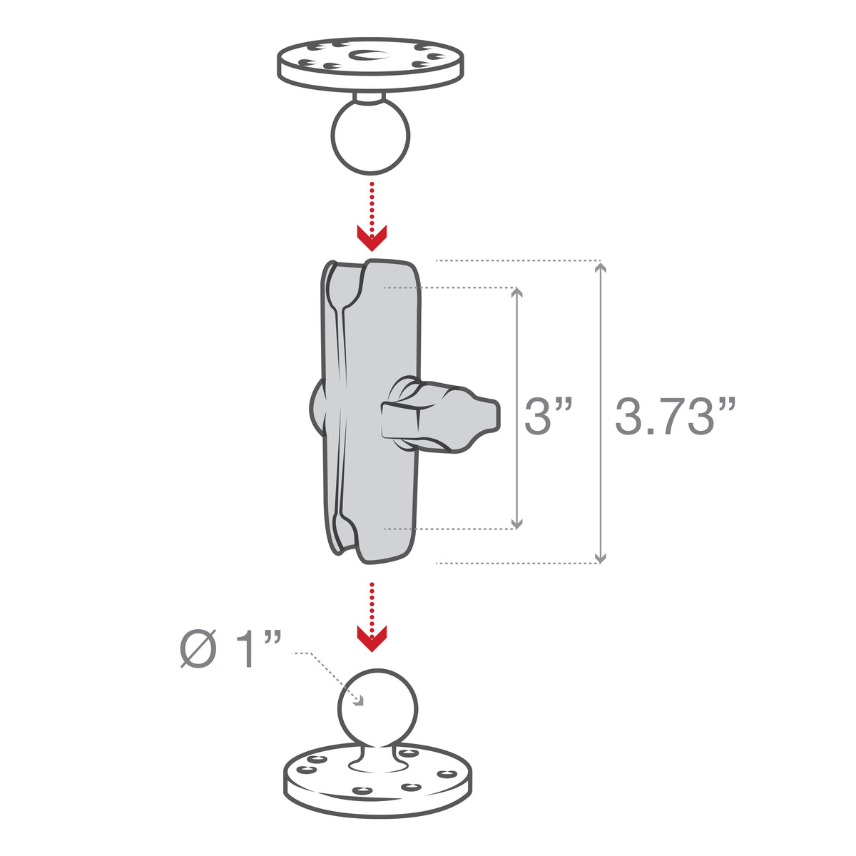 RAM Standard Composite Clamp Arm B Size (RAP-B-201U)