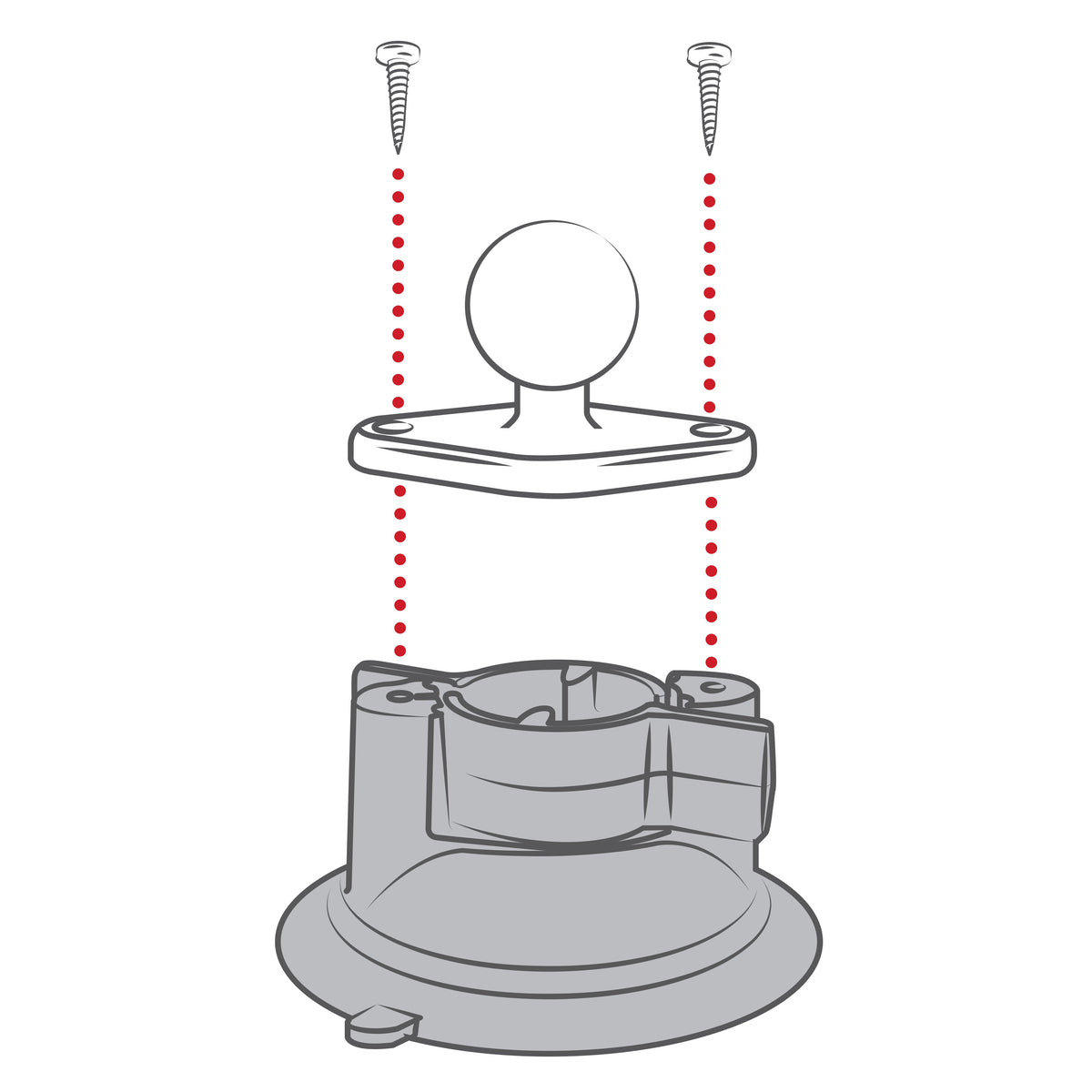 RAM Composite Suction Cup Base w 1" Ball (RAP-B-224-1U)