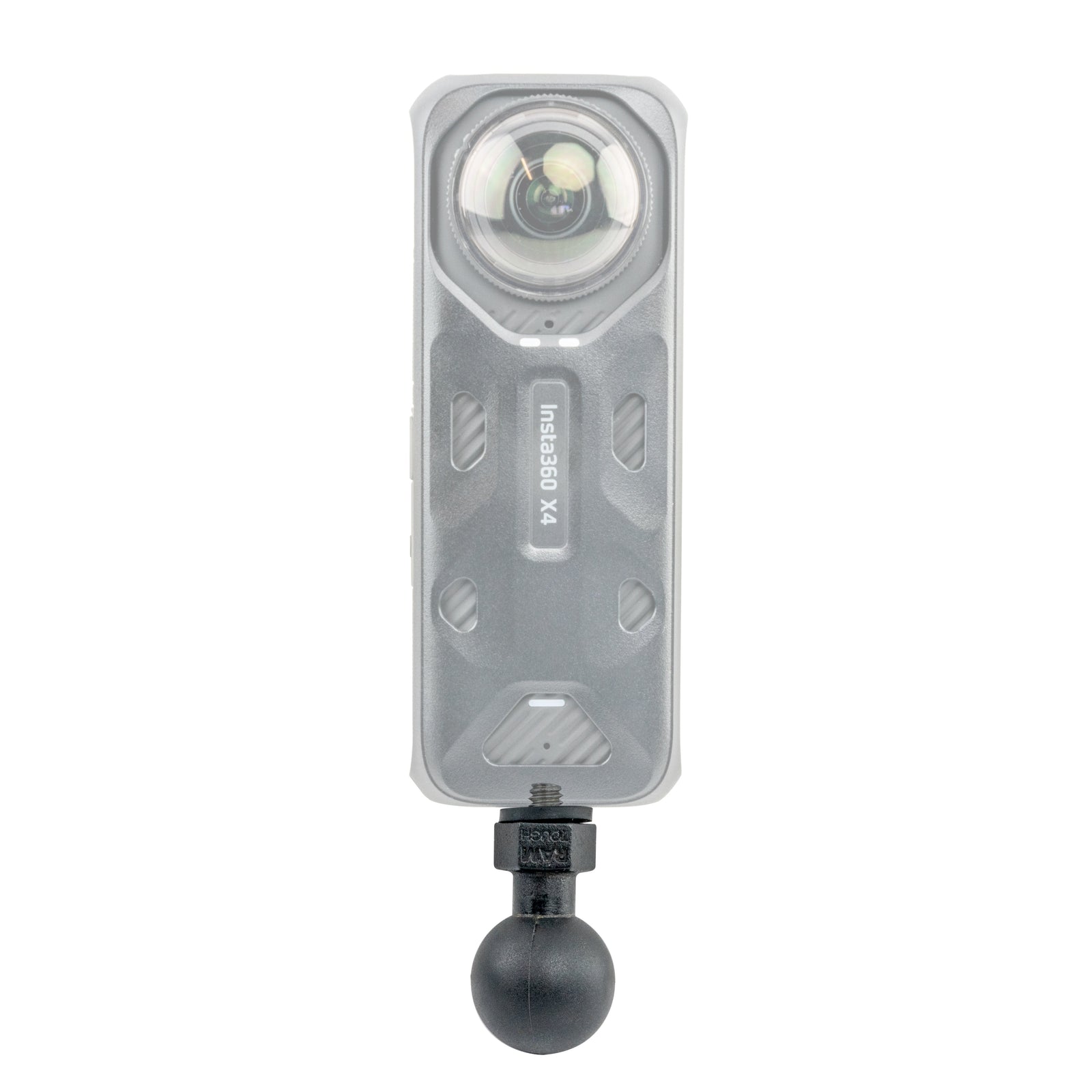 RAP-B-379U-252025-RW adapter shown beneath translucent insta360 x4; Camera shown for illustration only; not included.