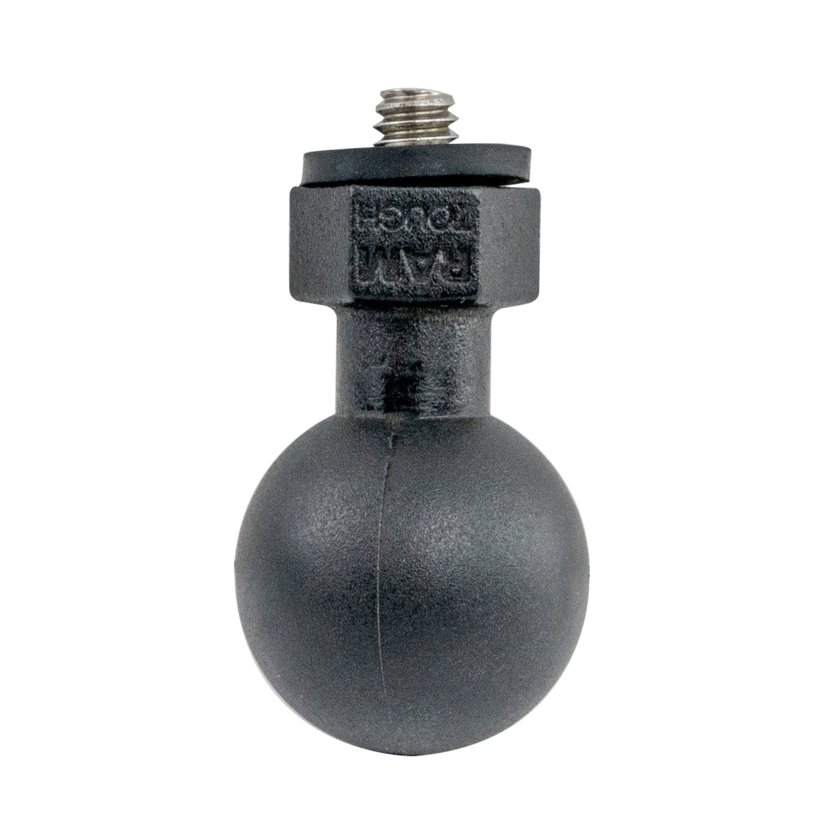 RAP-B-379U-252025-RW standalone tough-ball adapter with threaded stud and rubber friction washer visible