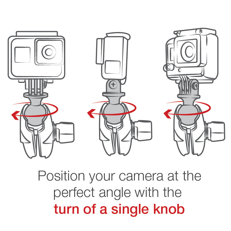 RAM Small Tough-Claw™ Mount w GoPro Adapter (RAP-B-400-GOP1U)