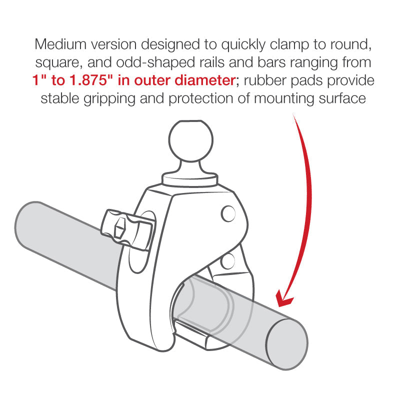RAM Medium Tough-Claw™ w 1" Ball (RAP-B-404U)