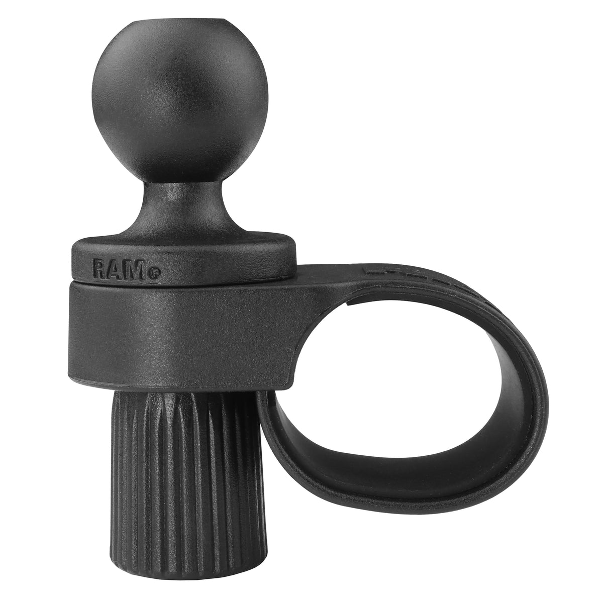 Side view of RAM Tough-Strap RAP-B-460U base with B-size ball and tightening knob