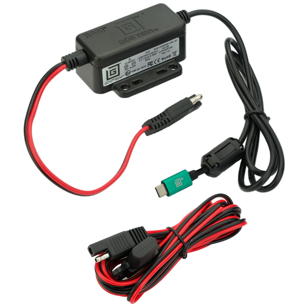 RAM GDS Modular 10-30V Power Delivery Charger Cable w Male USB Type-C (RAM-GDS-CHARGE-V3C-2U)