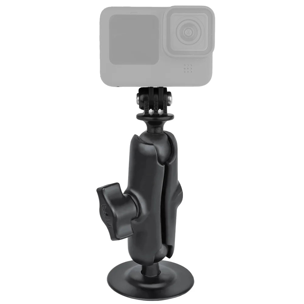 RAM Flex Adhesive Mount w GoPro Adapter (RAP-B-378-202U-GOP1), assembled mount; camera shown is not included