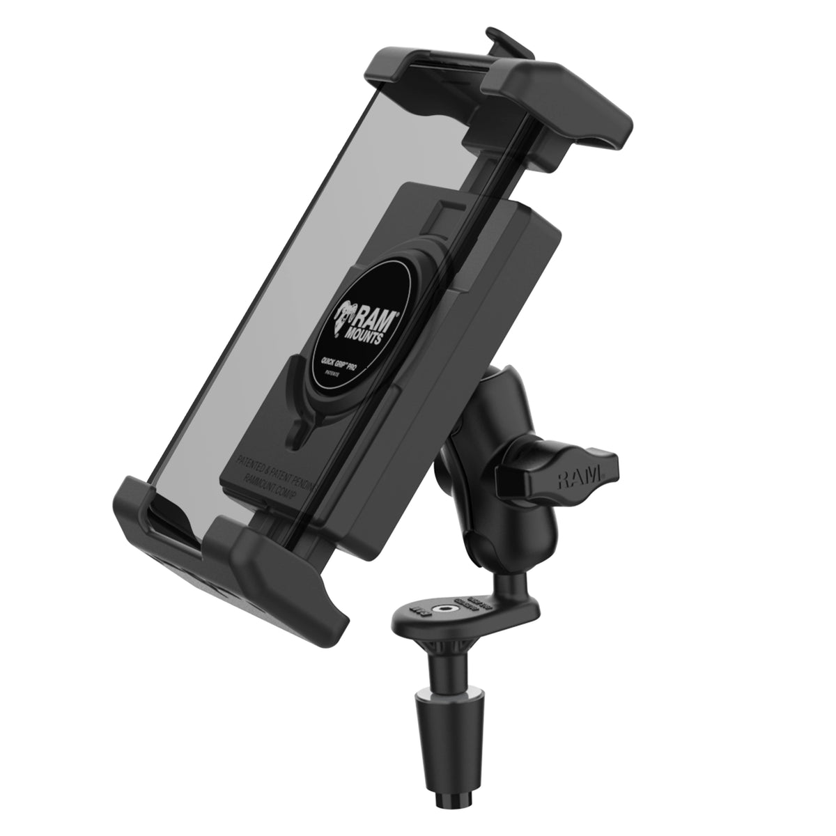 RAM Quick-Grip Pro XL Phone Fork Stem Mount Bundle (RAM-B-176-A-PD7U) assembled mount; phone and case are not included
