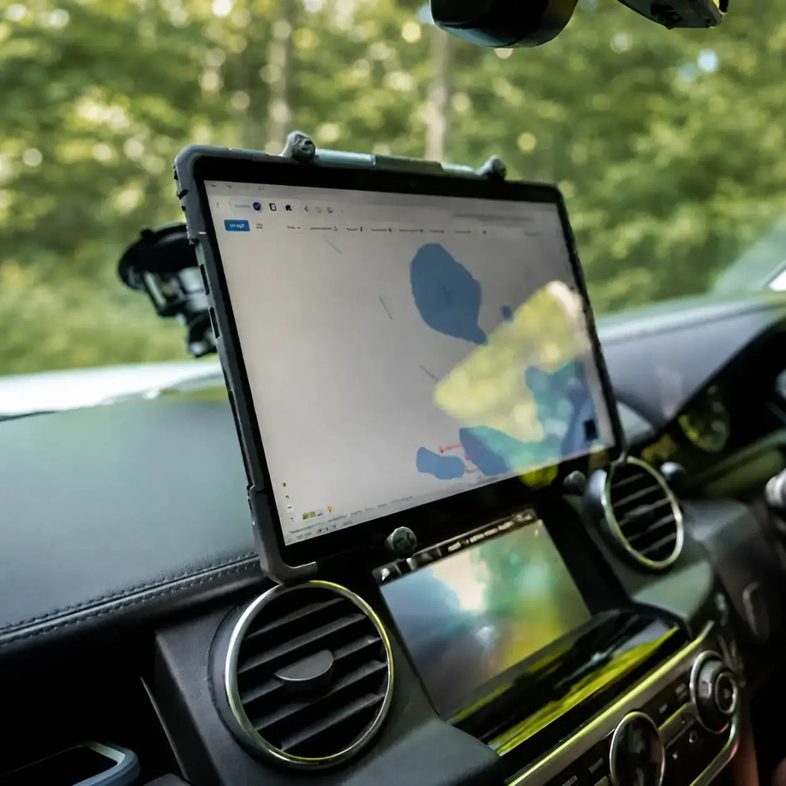 RAM X-Grip tablet mount installed in a vehicle