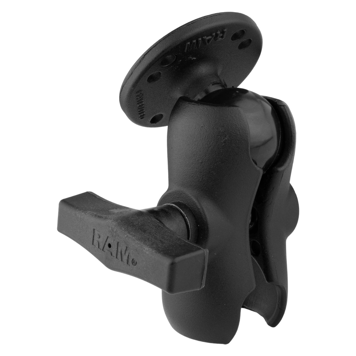 Official RAM RAM-103U-B arm and plate configuration, view 2; mounting base and holder sold separately.