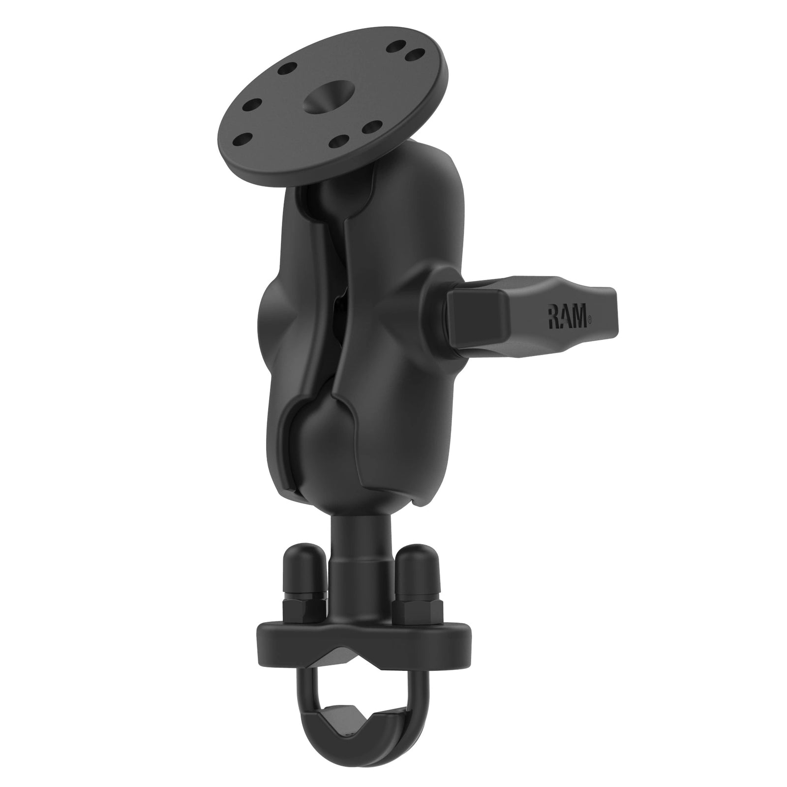 RAM U-Bolt Round Plate Mount C Size Short (RAM-149Z-B-202U)
