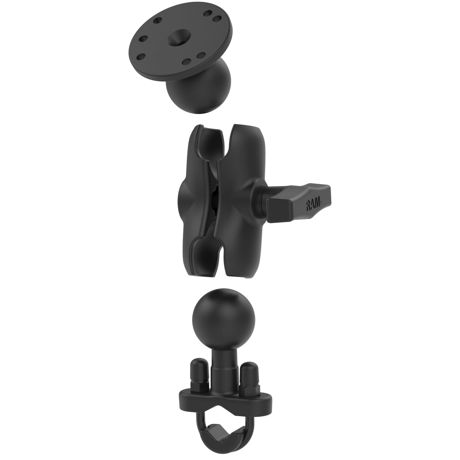 RAM U-Bolt Round Plate Mount C Size Short (RAM-149Z-B-202U)