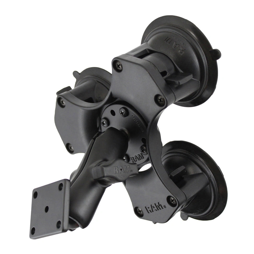 RAM Triple Suction Mount w Standard B Size Arm &amp; Rectangle Plate (RAM-B-139U-224)