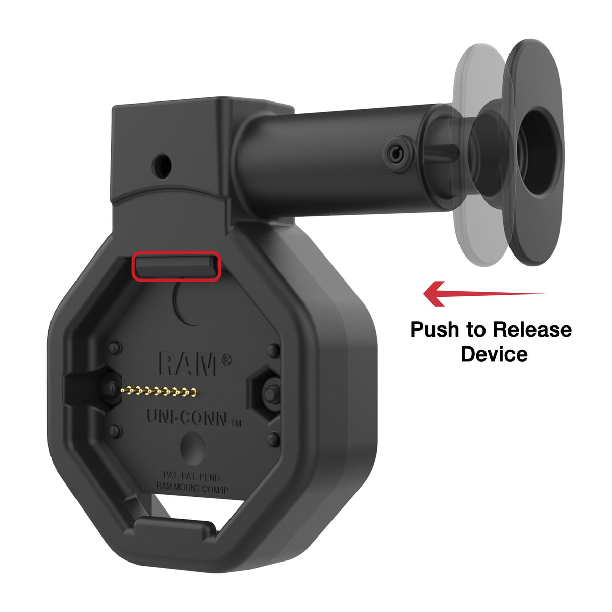 RAM-GDS-DOCK-U5CPU push-button release mechanism detail