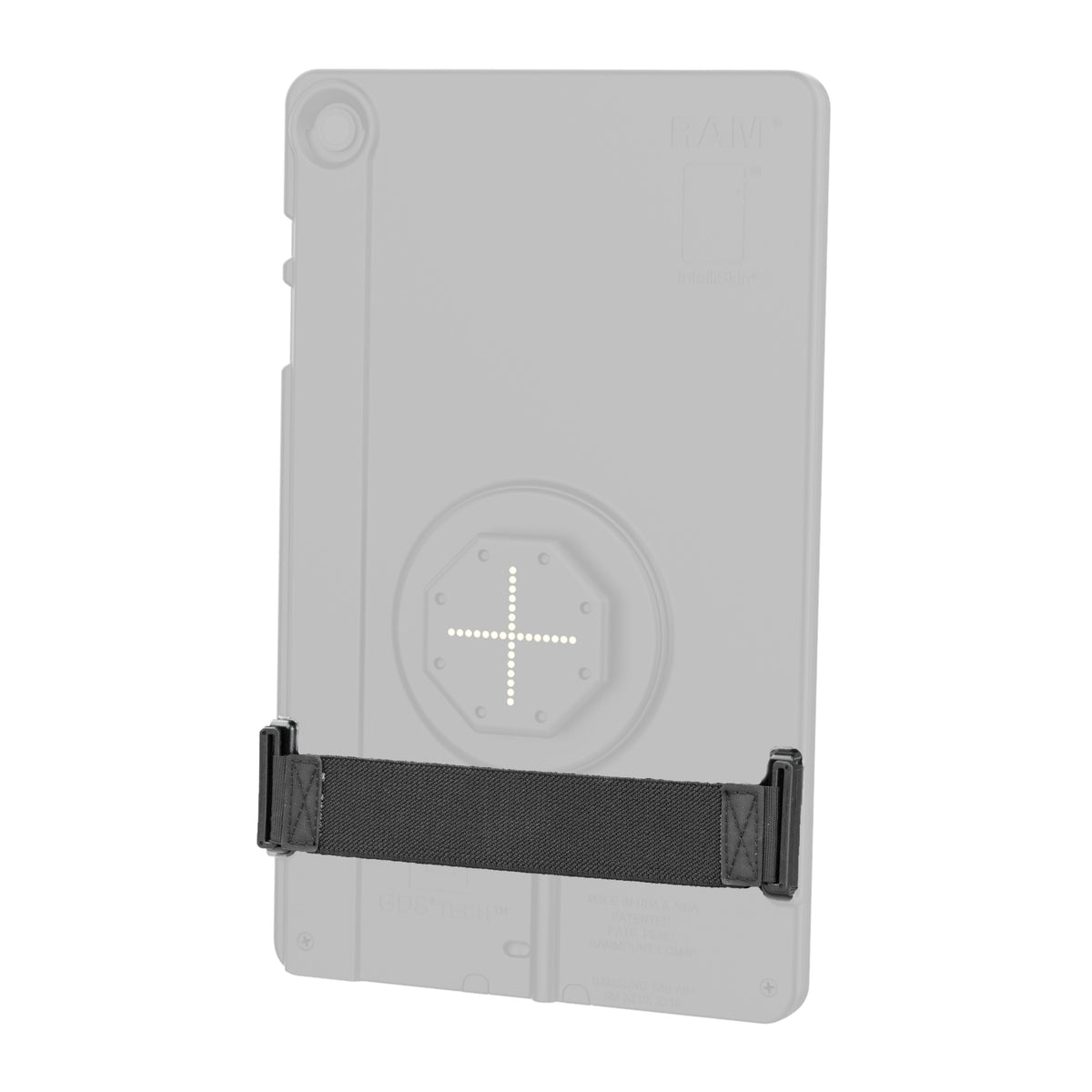 RAM-GDS-TC-HS2U hand strap installed on an illustrated Thin-Case; tablet and case not included