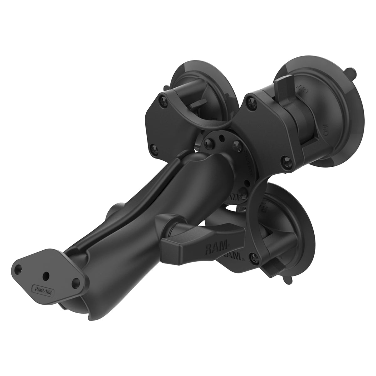 RAM Triple Suction Mount w Standard C Size Arm &amp; Diamond Plate (RAP-365-138U)