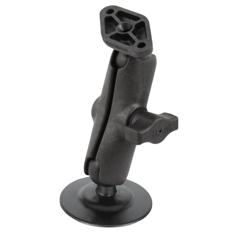 RAP-B-378-238U RAM Flex Adhesive Double Ball Mount with Diamond Plate - B Size Medium