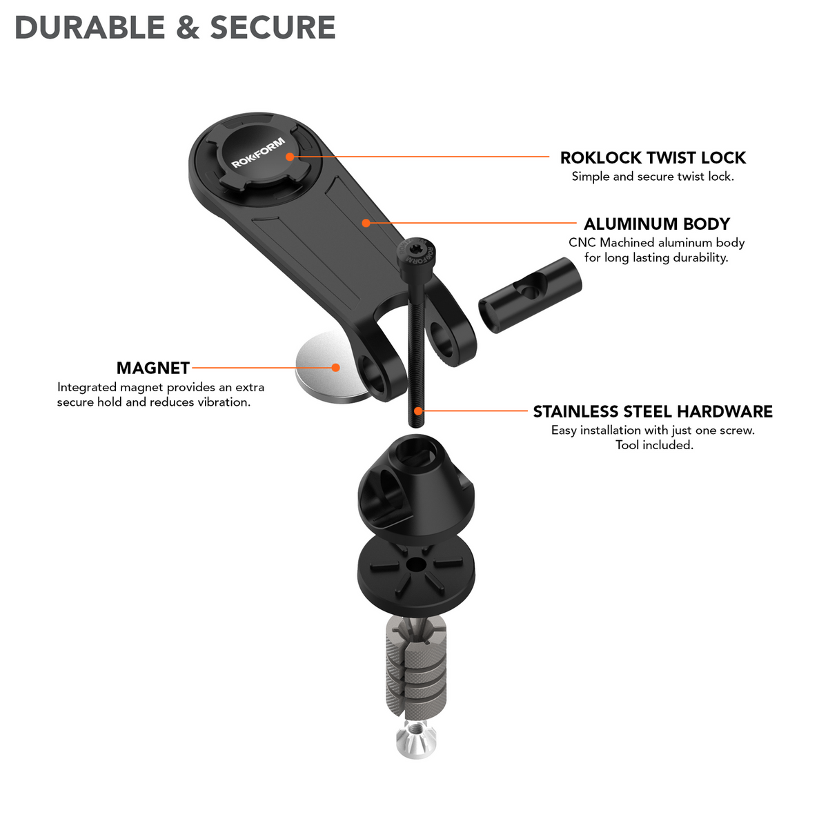 ROKFORM Pro Series Motorcycle Stem Mount (334401P) - Modest Mounts