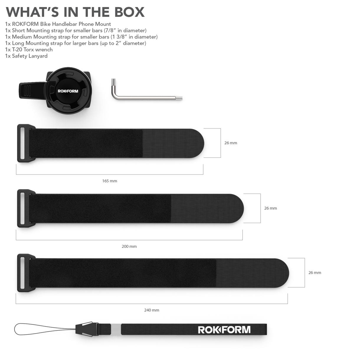 ROKFORM Aluminium Sport Series Velcro Bike Mount (337001) - Modest Mounts