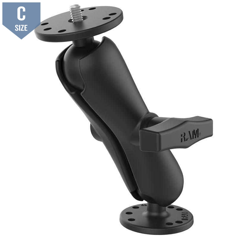 RAM Double Ball Mount with Camera Thread (RAM-101AU) - Modest Mounts