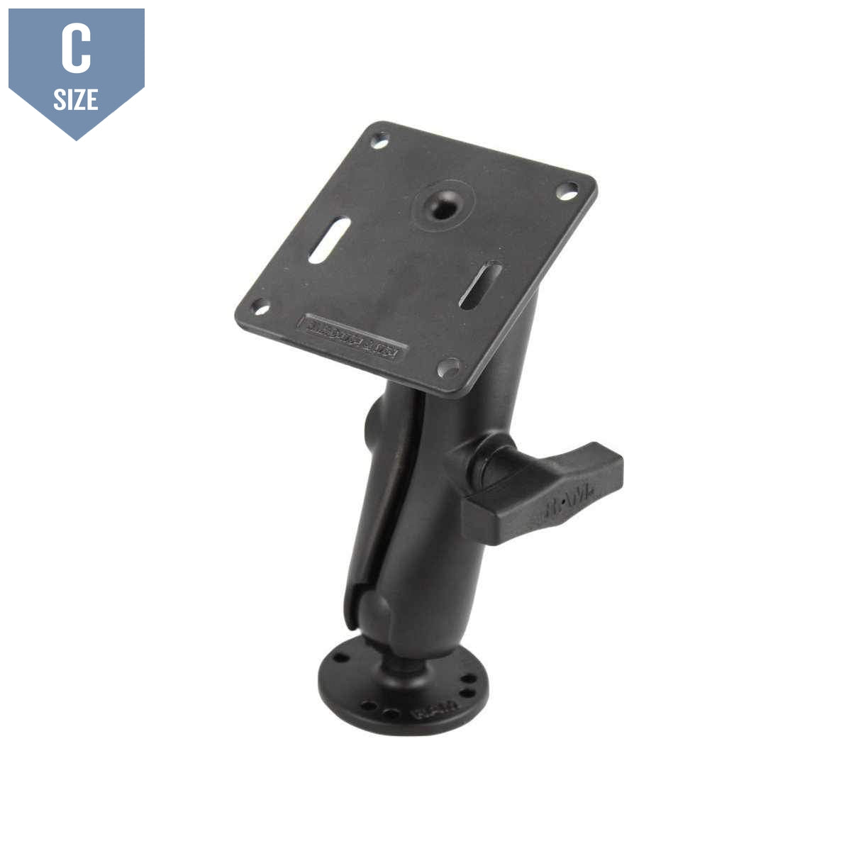 RAM 75x75mm VESA Plate & Double C Ball Mount (RAM-101U-2461) - Modest Mounts
