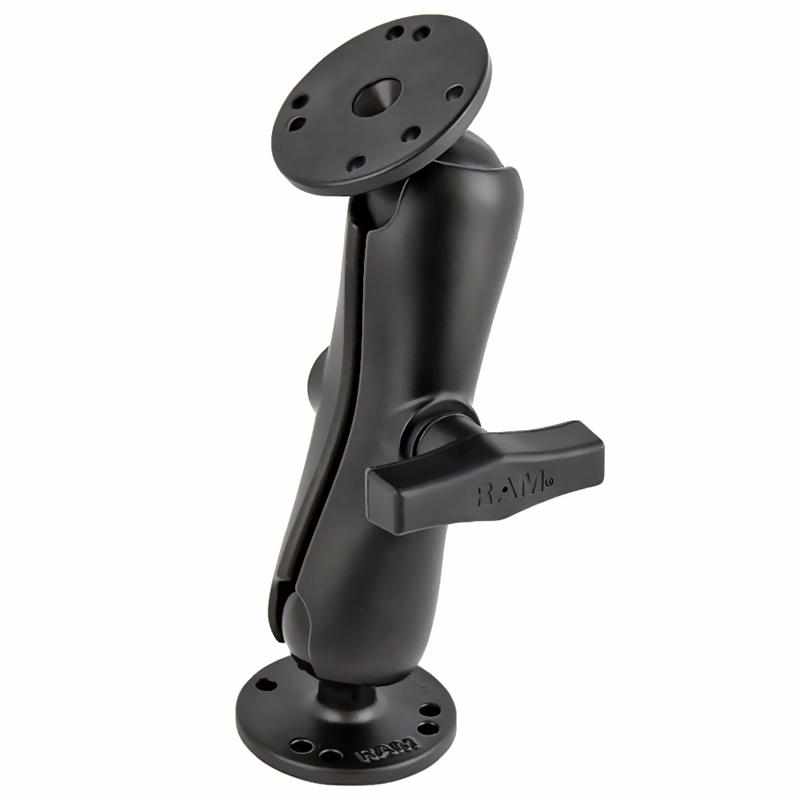 RAM Standard Socket Arm Two Round Bases C (RAM-101U) - Modest Mounts