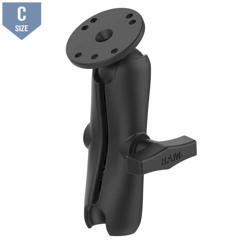 RAM Double Socket Arm w Round Base - C Size (RAM-103U) - Modest Mounts