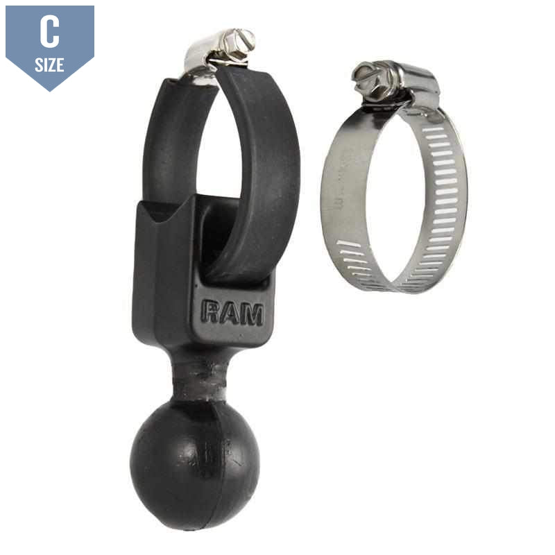 RAM Strap Hose Clamp Base with 1.5" Ball (RAM-108BU) - Modest Mounts
