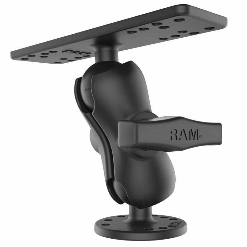 RAM 1.5" Marine Mount w 6.25" X 2" Base & Short Arm (RAM-111U-B) - Modest Mounts