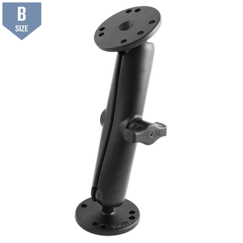 RAM Long Socket Arm Two Round Bases B (RAM-B-101U-C) - Modest Mounts